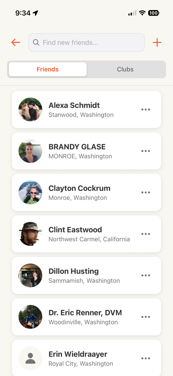 Friends leaderboard screen